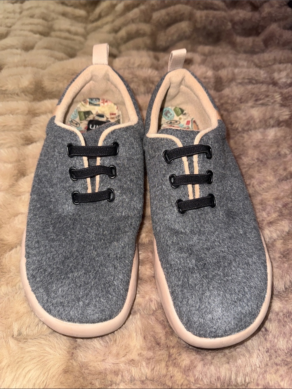 UIN Women's Walking Shoes Casual Loafers Comfort Sneakers ,slide on (Grey), sz 8